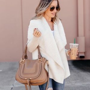 Bagatelle  Faux Shearling Knit Trim Sweater Jacket